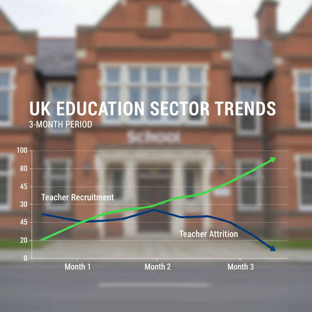 Graph showing positive trends in UK teacher recruitment and retention data